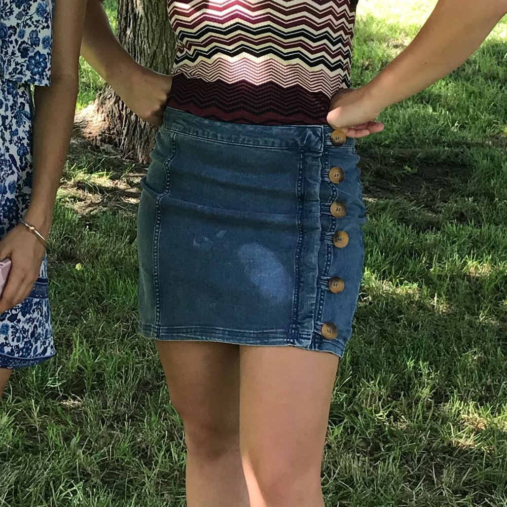 Free People denim skirt